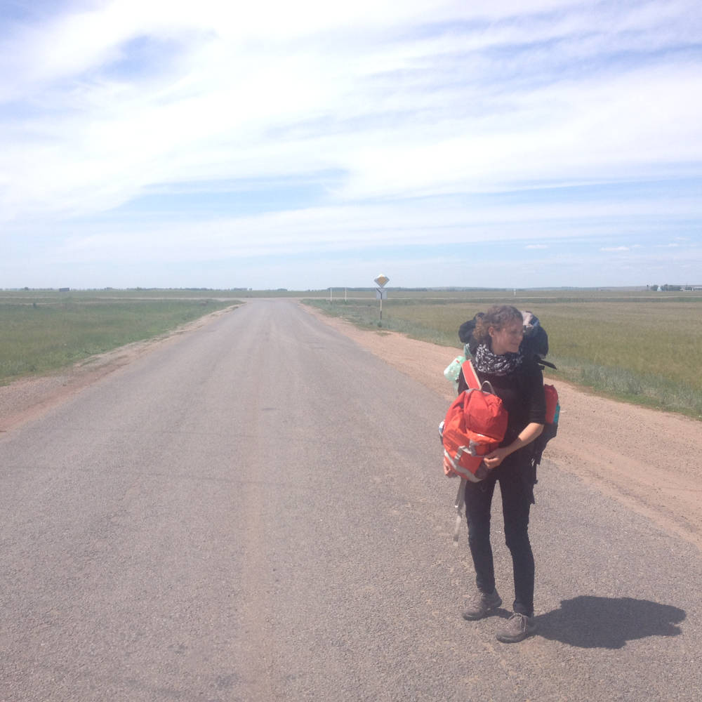 Linda in the steppe of Kazakhstan