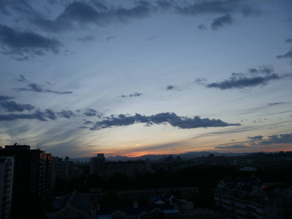 Sunset over Beijing from Dan's balcony